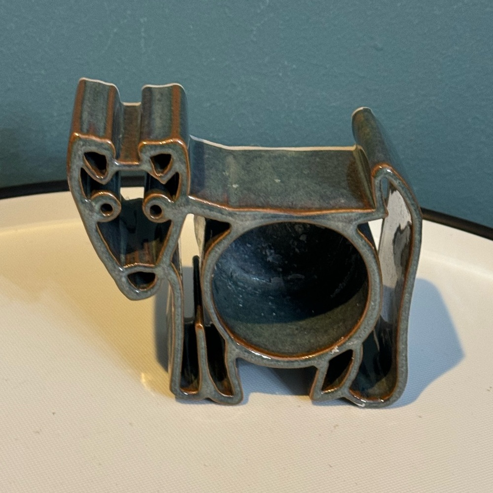 Candle Pots Dog by Bay Pottery
